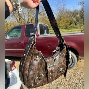 Tilly's Distressed Faux Leather Hobo Shoulder Bag